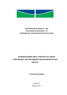 as modalidades oral e escrita da l&iacute;ngua portuguesa