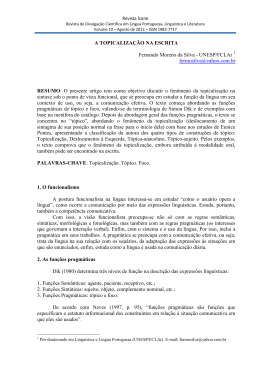 A TOPICALIZA&Ccedil;&Atilde;O NA ESCRITA Fernando Moreno da Silva