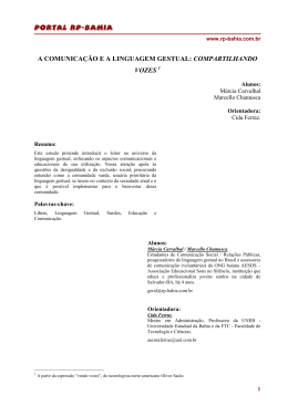 A COMUNICA&Ccedil;&Atilde;O E A LINGUAGEM GESTUAL - Portal RP