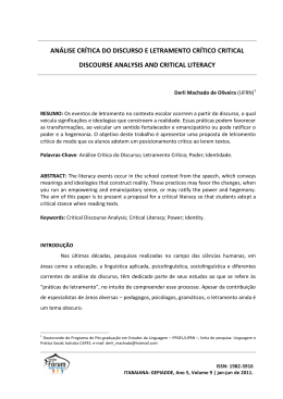 AN&Aacute;LISE CR&Iacute;TICA DO DISCURSO E LETRAMENTO CR&Iacute;TICO CRITICAL