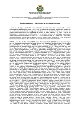 Edital de Notifica&ccedil;&atilde;o &ndash; SNE: Sistema de Notifica&ccedil;&atilde;o Eletr&ocirc;nica