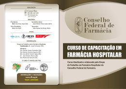 FARMÁCIA HOSPITALAR - Conselho Federal de Farmácia