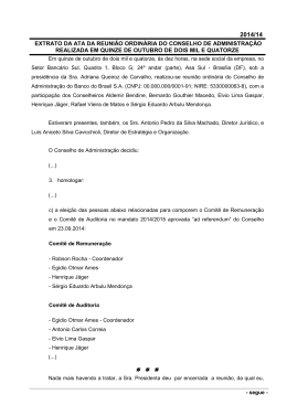 extrato da ata da reuni&atilde;o ordin&aacute;ria do conselho de administra&ccedil;&atilde;o