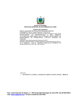 23/03/2015 - Prefeitura de S&atilde;o Domingos do Cariri
