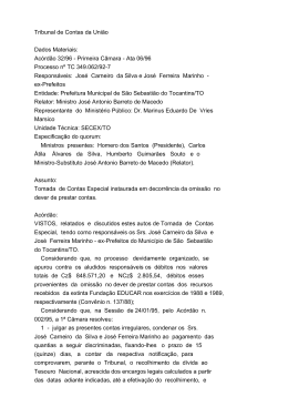 Tribunal de Contas da União Dados Materiais: Acórdão 32/96