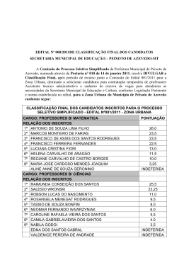 Resultado Final Processo Seletivo Educa&ccedil;&atilde;o