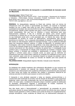 A bicicleta como alternativa de transporte e a possibilidade