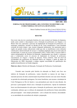 FORMAÇÃO DE PROFESSORES: (re) construção histórica do