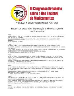 PROGRAMA DAS APRESENTA&Ccedil;&Otilde;ES P&Ocirc;STERES Estudos