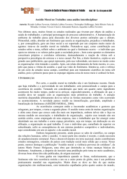 1 Ass&eacute;dio Moral no Trabalho: uma an&aacute;lise interdisciplinar