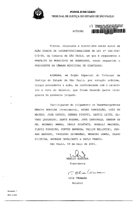 PODER JUDICIÁRIO TRIBUNAL DE JUSTIÇA DO ESTADO DE SÃO