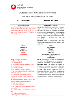 Estudo Comparativo do Novo Regimento Interno do Tribunal