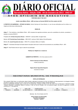 PORTARIA GAB. N&ordm; 054 /2013 Institui Junta M&eacute;dica Oficial &ndash; JMO