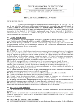 EDITAL DO PREG&Atilde;O PRESENCIAL N&ordm; 002/2013 TIPO
