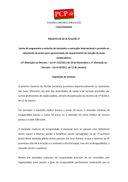 PROJETO DE LEI N.&ordm;212/XII-1&ordf; Isenta do pagamento a emiss&atilde;o de