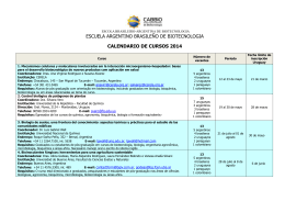 Calendário de cursos 2014_v3 - Biotecnología