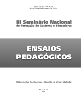 Ensaios Pedagógicos - Ministério da Educação