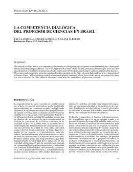 la competencia dialógica del profesor de ciencias en brasil