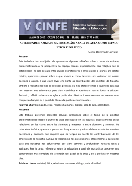alteridade e amizade na educa&ccedil;&atilde;o