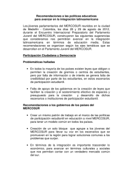 Documento Preliminar Parlamento Juvenil MERCOSUR Medellín