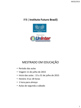 MESTRADO EM EDUCAÇÃO - Instituto Futuro Brasil