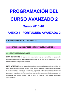 Anexo 1 – Portugués Avanzado 2