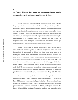 4. O Pacto Global: dez anos de responsabilidade social