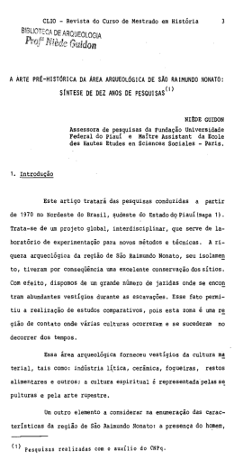 A Arte Pr&eacute;-hist&oacute;rica da &Aacute;rea Arqueol&oacute;gica de S&atilde;o Raimundo Nonato