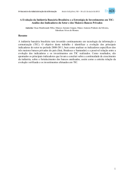 1 A Evolu&ccedil;&atilde;o da Ind&uacute;stria Banc&aacute;ria Brasileira e a Estrat&eacute;gia