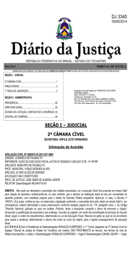 DJ 3340 - Tribunal de Justi&ccedil;a do Estado do Tocantins