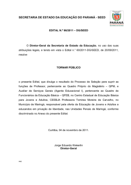 edital n.º 96/2011 - Secretaria de Estado da Educação do Paraná