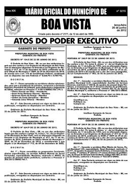 dom n&ordm; 3215.pmd - Prefeitura Municipal de Boa Vista