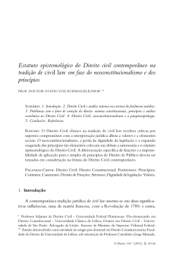 Estatuto epistemol&oacute;gico do Direito civil contempor&acirc;neo na tradi&ccedil;&atilde;o