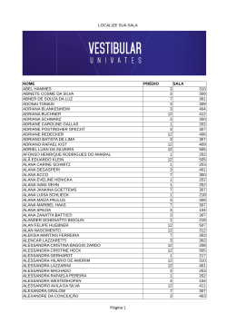 LOCALIZE SUA SALA Página 1 NOME PRÉDIO SALA ABEL
