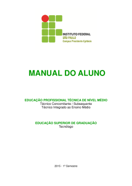 Manual do aluno 2015 - Instituto Federal de São Paulo – Campus