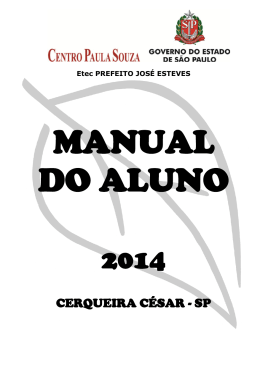 Manual do Aluno 2014 - ETEC Prefeito José Esteves