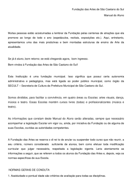Funda&ccedil;&atilde;o das Artes de S&atilde;o Caetano do Sul Manual do Aluno