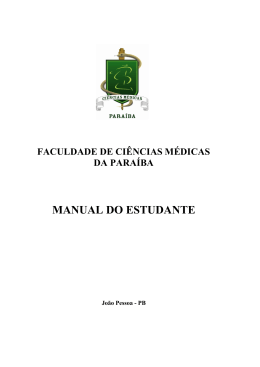 MANUAL DO ALUNO - Faculdade de Ciências Médicas da Paraíba