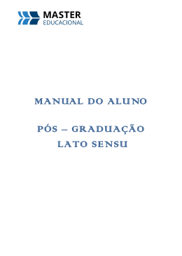 MANUAL DO ALUNO PÓS – GRADUAÇÃO LATO