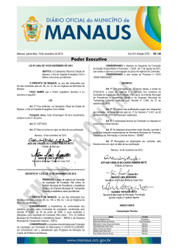 PREFEITURA DE MANAUS - Di&aacute;rio Oficial do Munic&iacute;pio