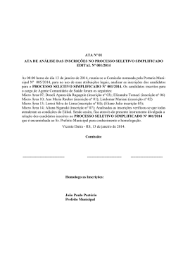 Atas Processo Seletivo Simplificado