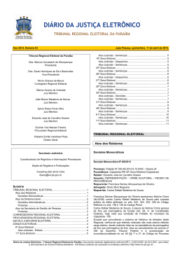 di&aacute;rio da justi&ccedil;a eletr&ocirc;nico - Tribunal Regional Eleitoral da Para&iacute;ba