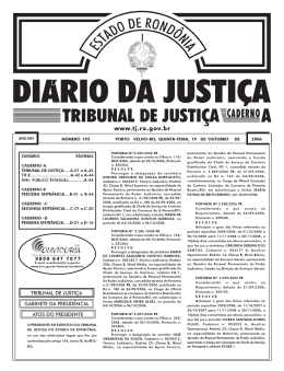 TRIBUNAL 19-10-2006 - Tribunal de Justiça de Rondônia
