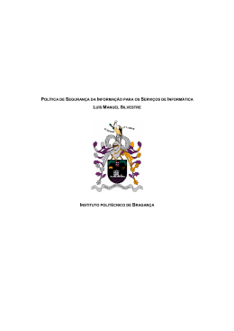 POL&Iacute;TICA DE SEGURAN&Ccedil;A DA INFORMA&Ccedil;&Atilde;O PARA OS