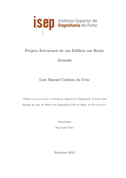 Projeto Estrutural de um Edifício em Betão Armado Luís Manuel