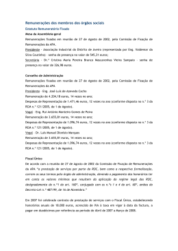 Remunerações dos membros dos órgãos sociais