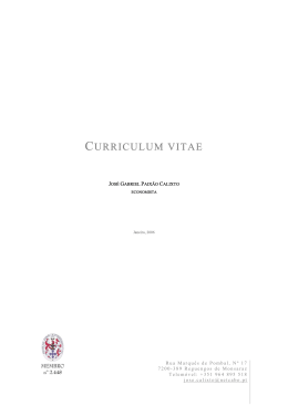 Curriculum Vitae Detalhado - Município de Reguengos de Monsaraz.