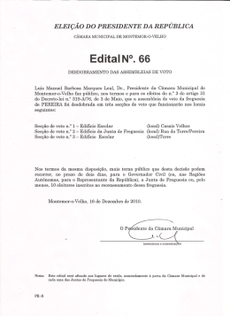 DESDOBRAMENTO DAS ASSEMBLEIAS DE VOTO Luís Manuel