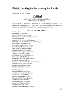 Edital - C&acirc;mara Municipal de Beja