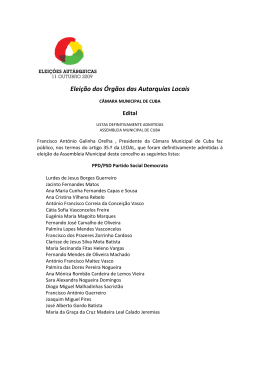 Elei&ccedil;&atilde;o dos &Oacute;rg&atilde;os das Autarquias Locais